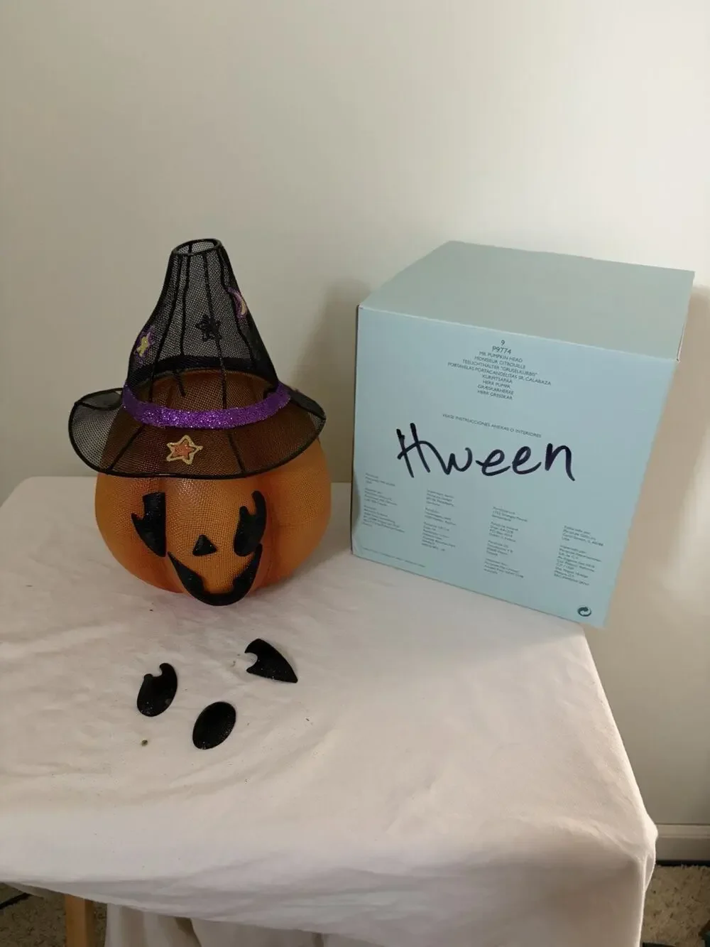 PartyLite Mr Pumpkin Head Halloween Votive Tealight Holder P9774 Magnetic Face